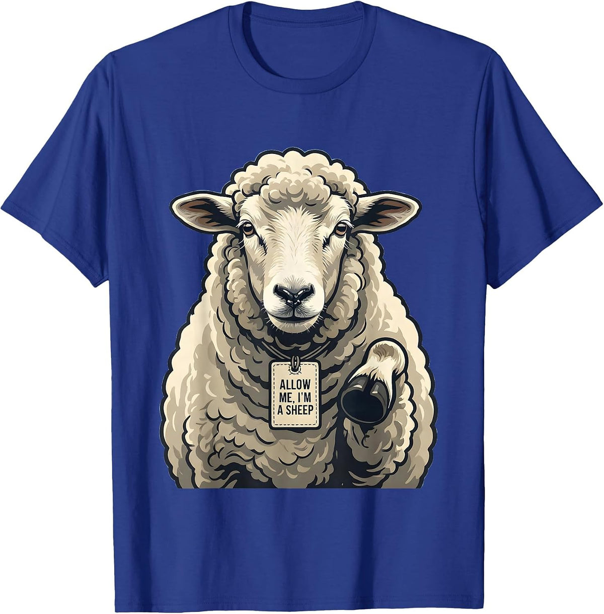 Allow Me, I'm A Sheep Funny Sheep Costume Halloween Party T-Shirt - Royal Blue