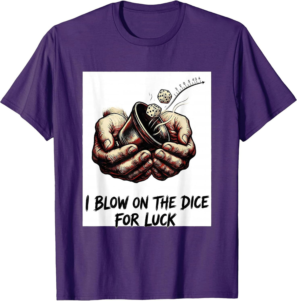 Men's I Blow On The Dice For Luck Funny Poker Casino Gambler Humor T-Shirt - Purple