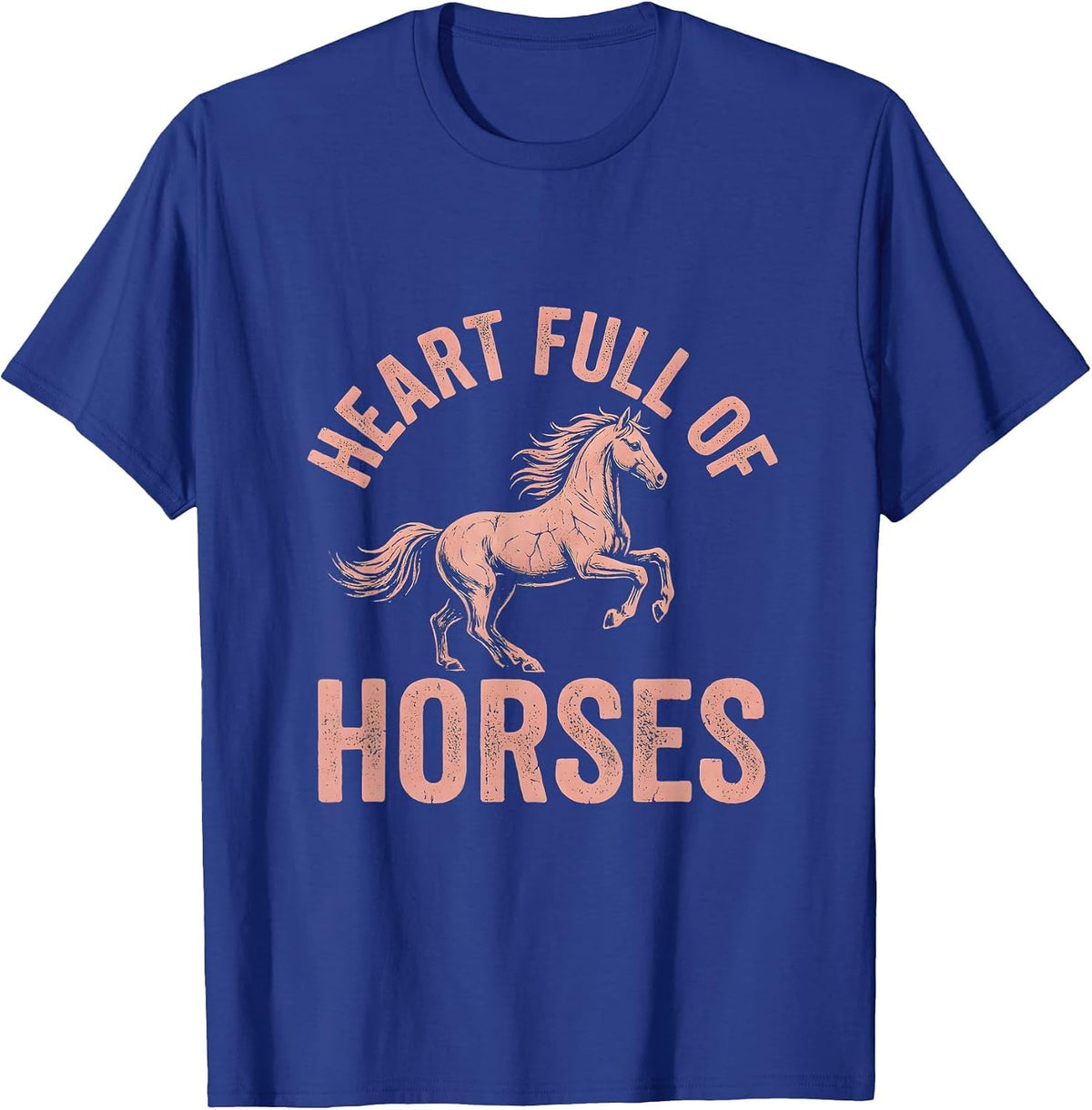 Heart Full of Horses Western Design T-Shirt - Royal Blue