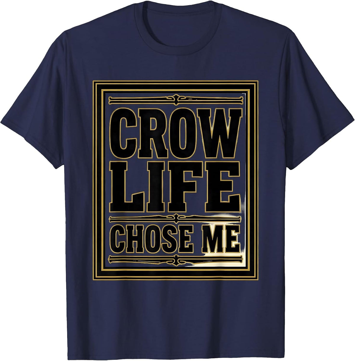 Men's Crow Life Chose Me Dark Bird Lover Design T-Shirt - Navy Blue