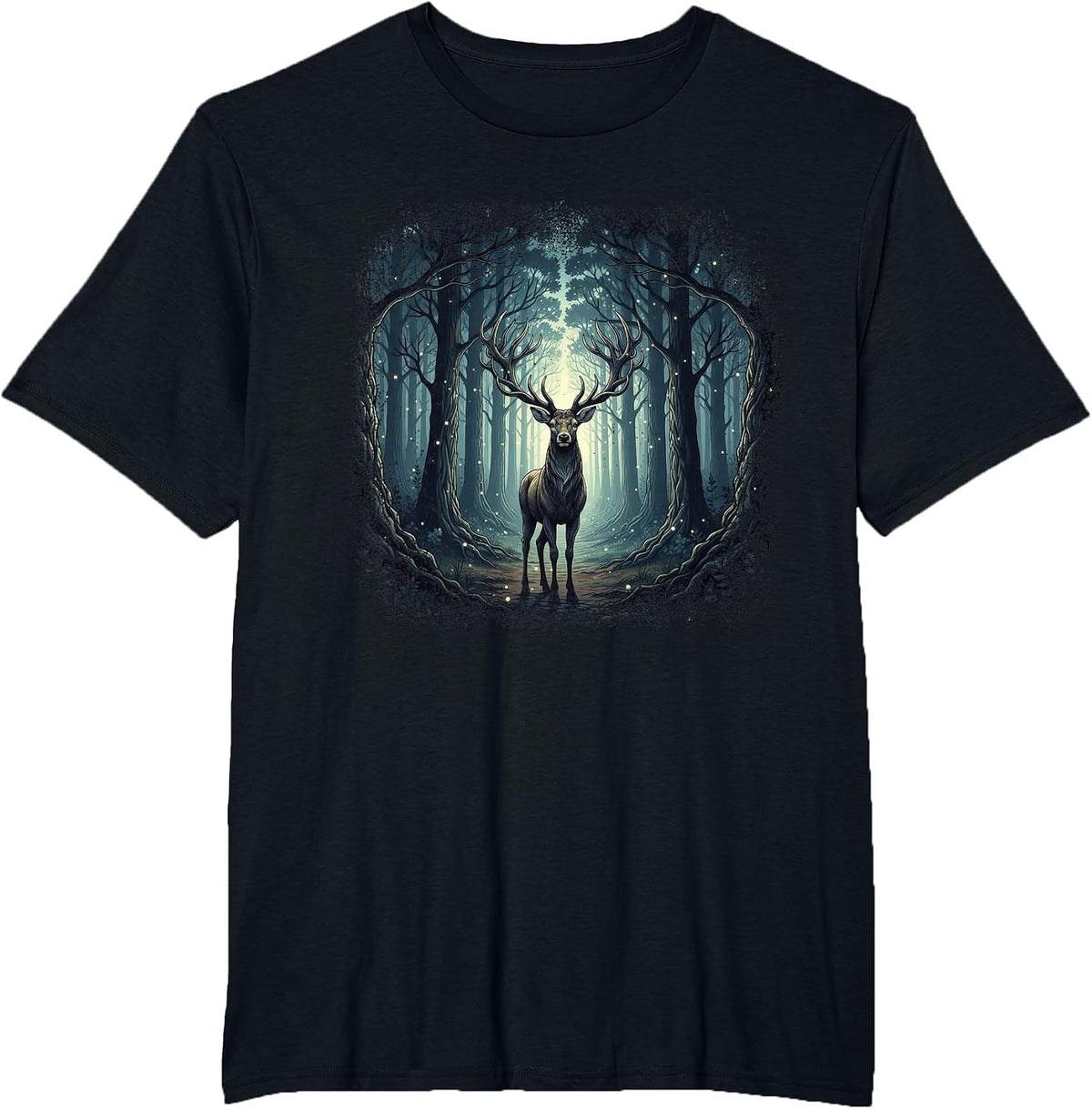 Forest Deer - Buck Hunting Lover Big Game Hunter T-Shirt - Black