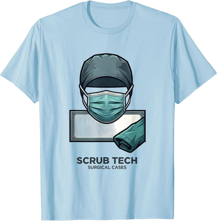 Scrub Tech Surgical Cases Funny Medical Professional T-Shirt - Baby Blue