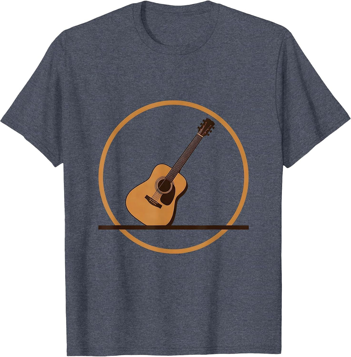 Acoustic Guitar Dorm Room College Life Graphic T-Shirt - Heather Blue