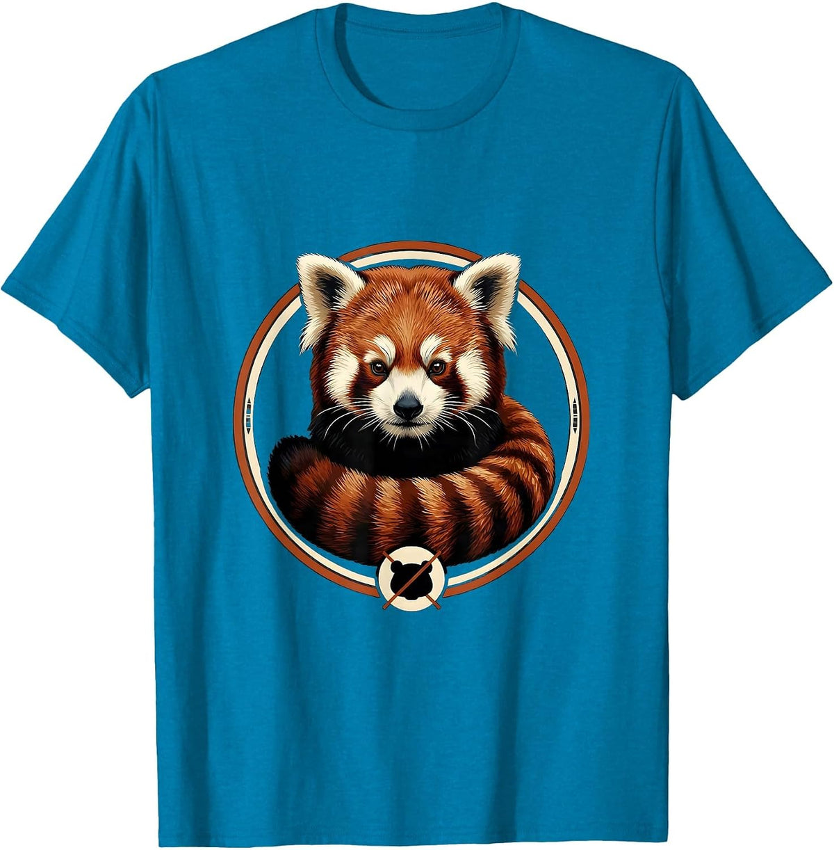 Red Panda Editorial Conceptual Animal Lover Humor T-Shirt - Sapphire Blue