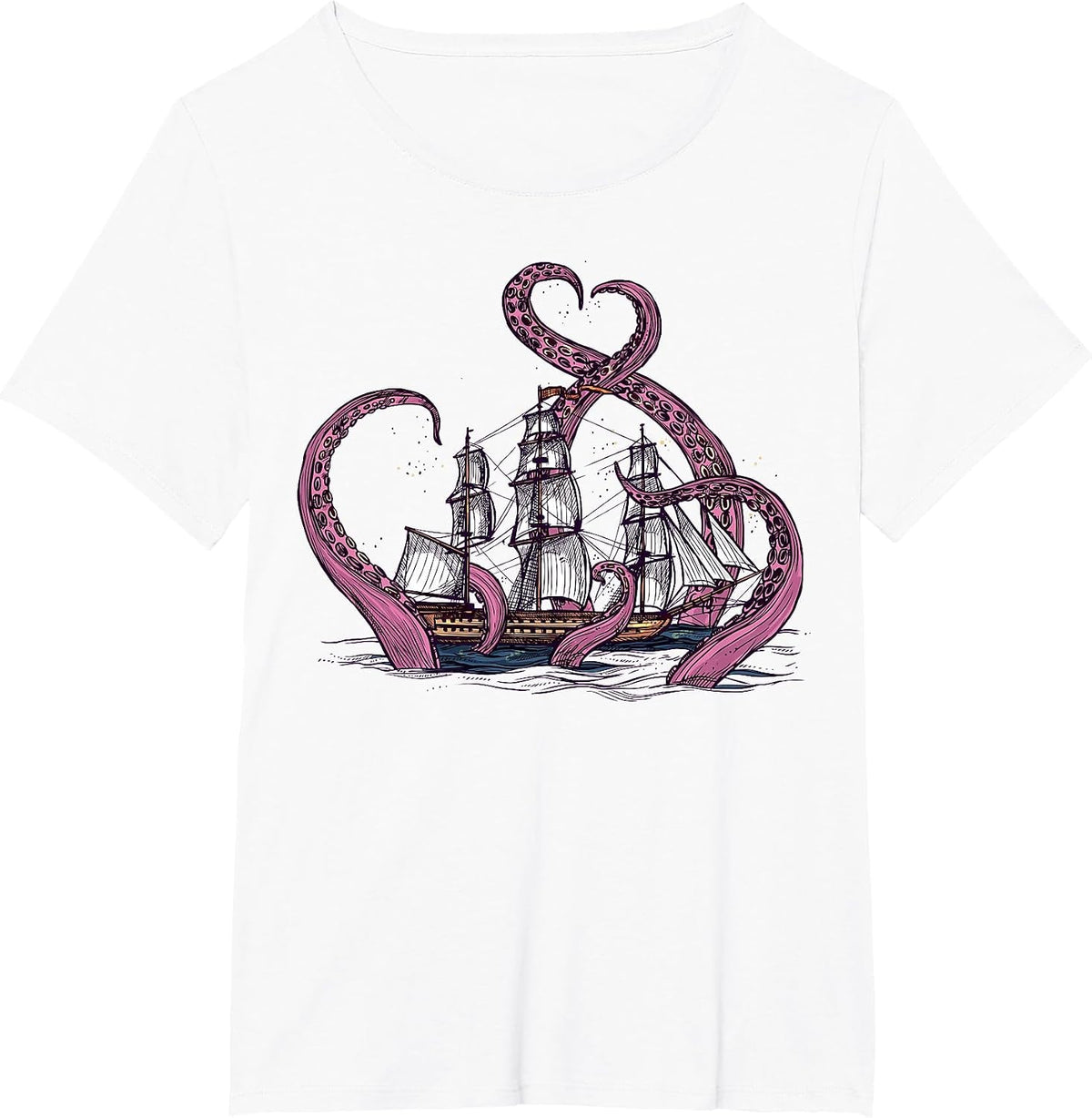 Cute Octopus Shirt Vintage Tshirt Sea Monster Kraken Cthulhu T-Shirt - White