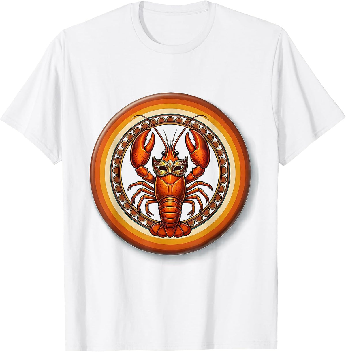 Mardi Gras Crawfish Masquerade Costume Design T-Shirt - White
