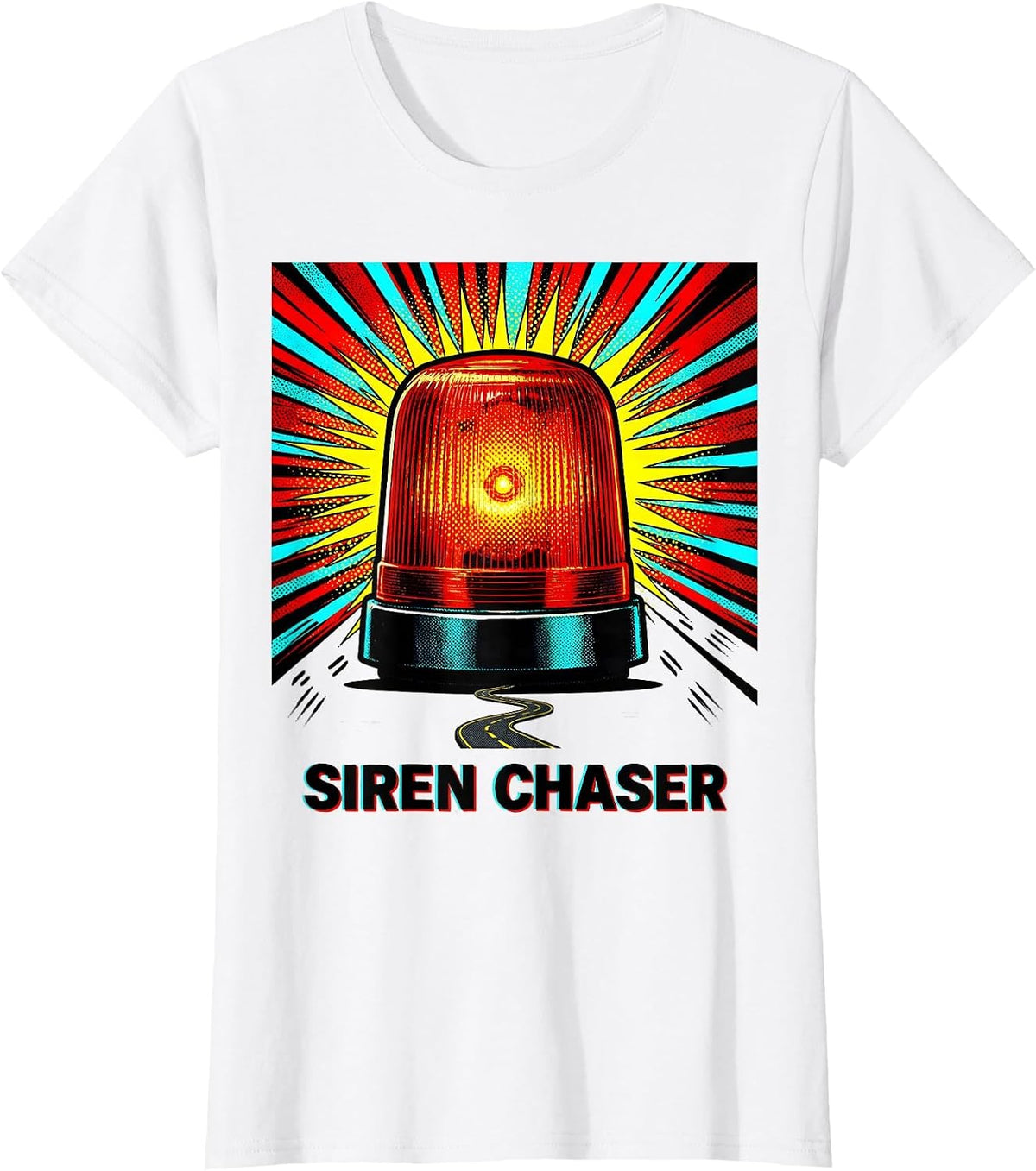 Siren Chaser Pop Art EMS Paramedic EMT Gift T-Shirt - White