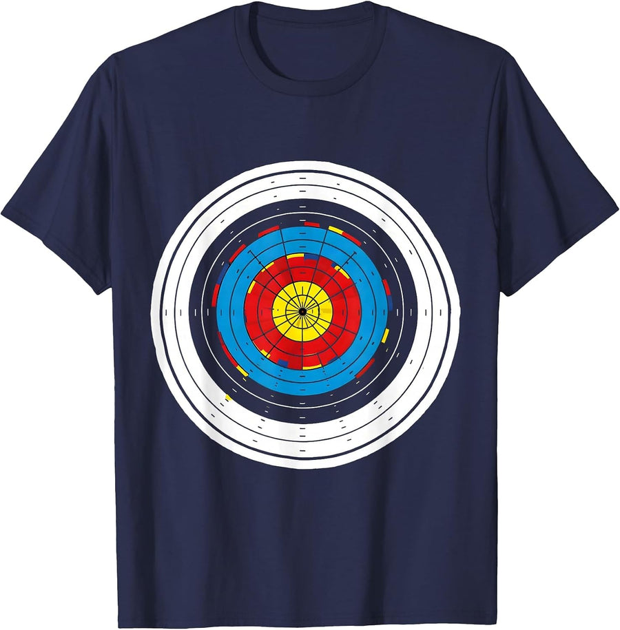 Archery Target World Flags Reference Chart Sticker T-Shirt - Navy Blue