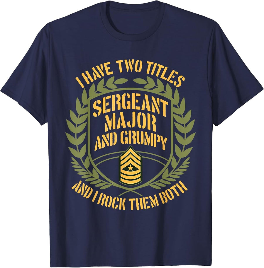 US Army Veterans Day Two Titles Soldier SGM US Military T-Shirt - Navy Blue