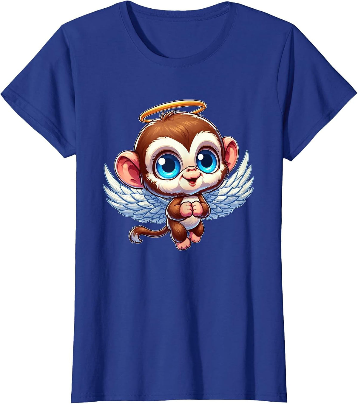 Cute Monkey Angel Chimp Angel T-Shirt - Royal Blue