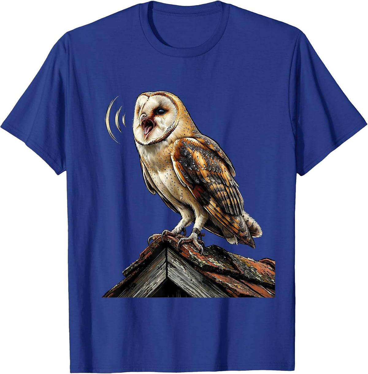 Men's Barn Owl Nighttime Call Vintage Bird Lover Whimsical T-Shirt - Royal Blue