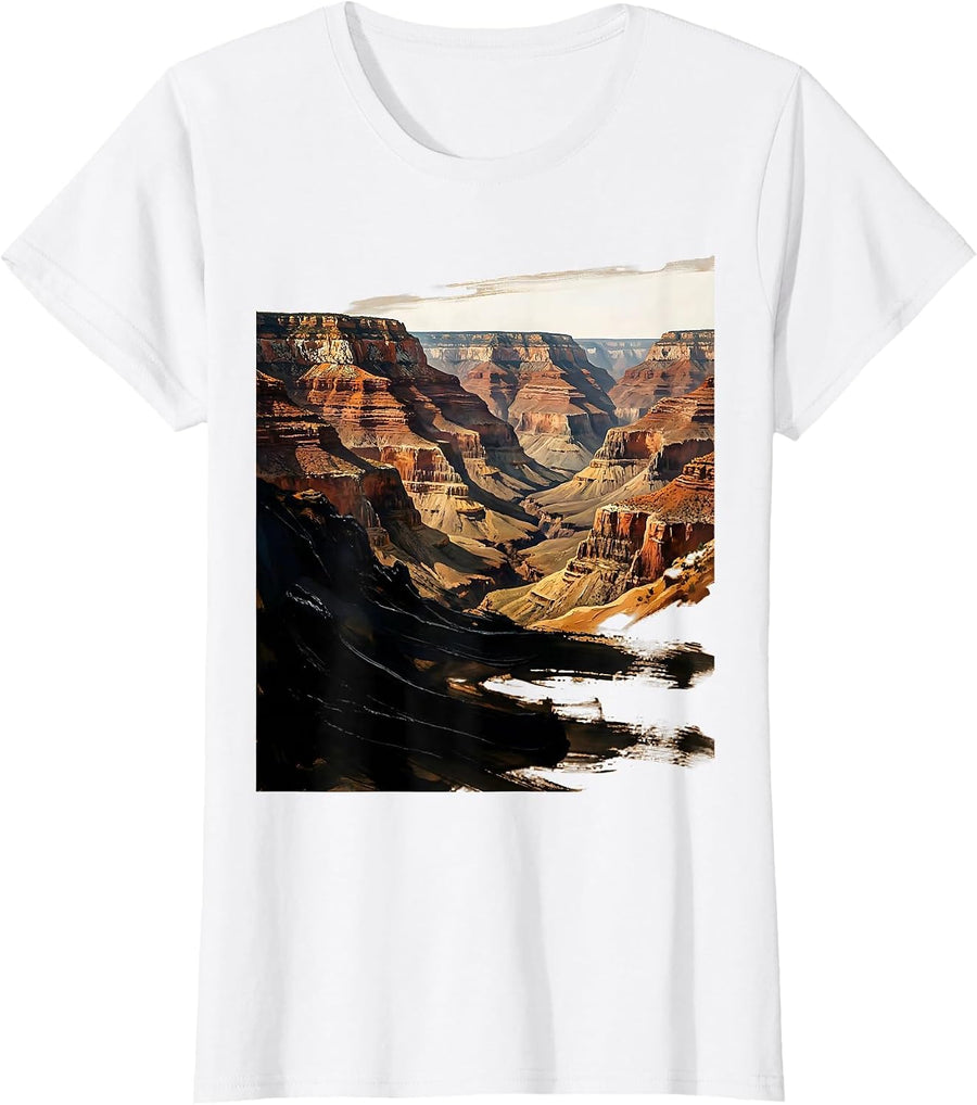 Women's Red Rock Canyon Cross-Section National Park Tee T-Shirt - White
