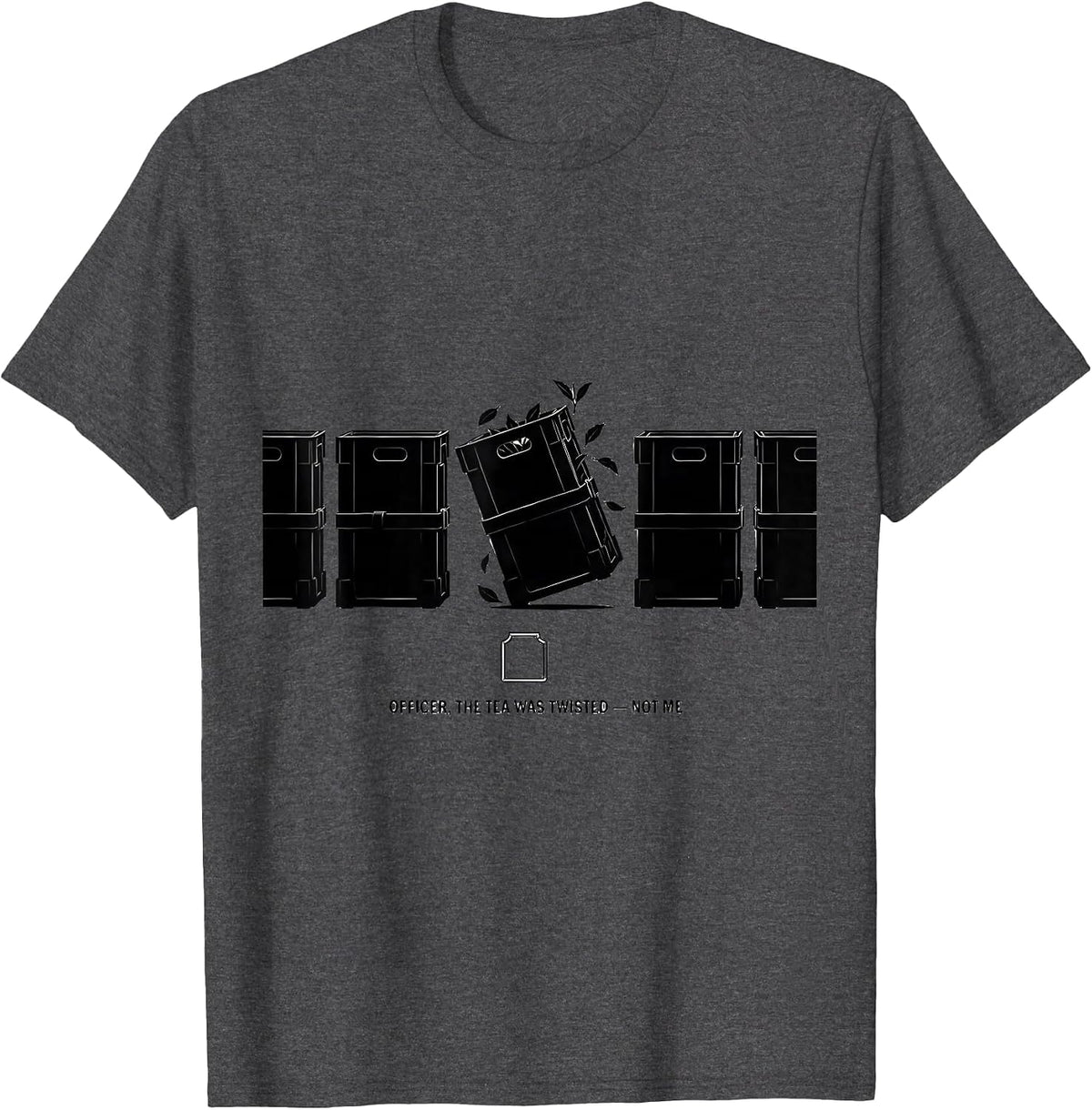 Men's Officer, The Tea Was Twisted — Not Me Funny History Teacher T-Shirt - Dark Heather Grey
