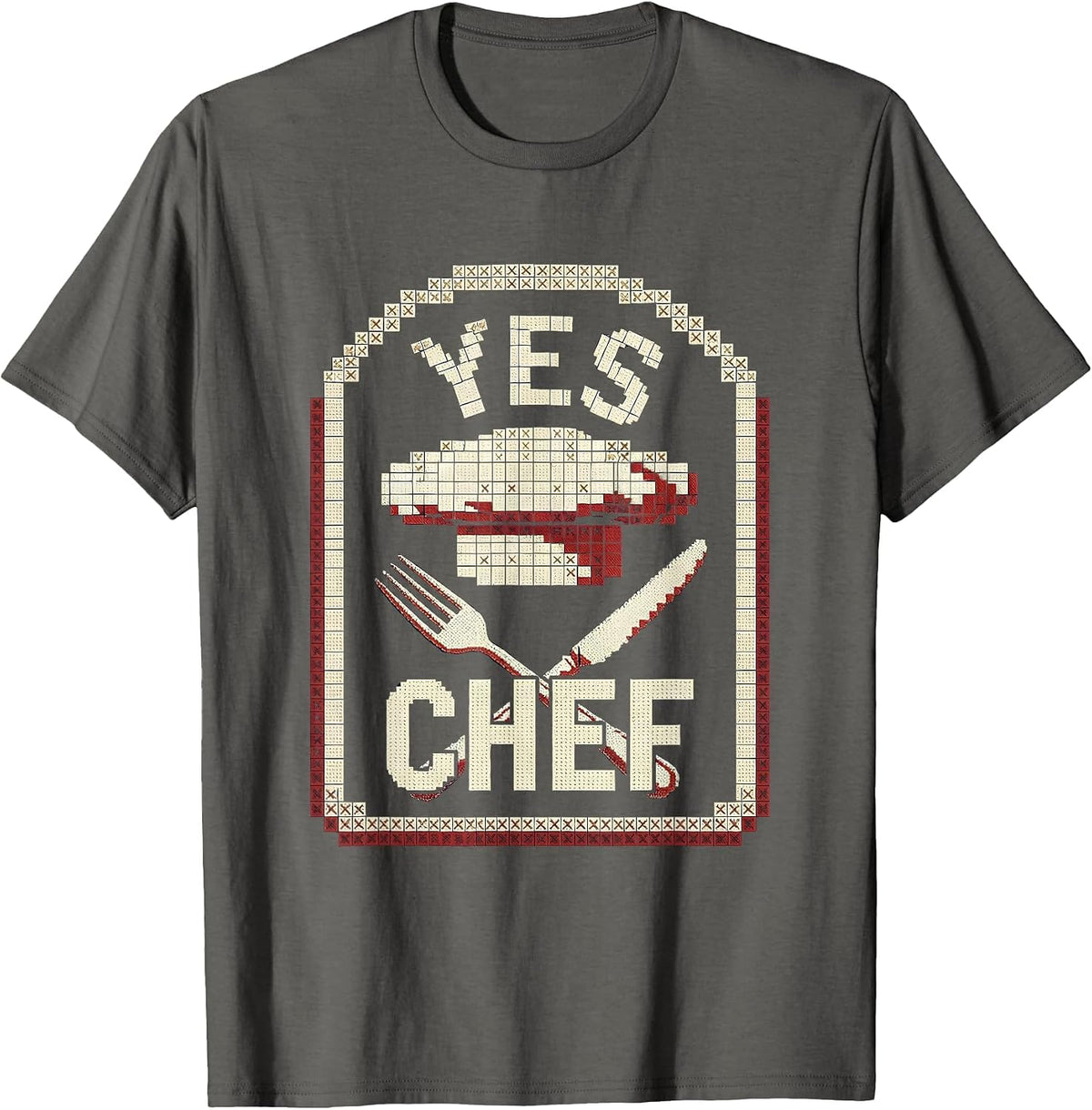 Men's Yes Chef Bold Kitchen Culture Graphic Design T-Shirt - Asphalt Grey