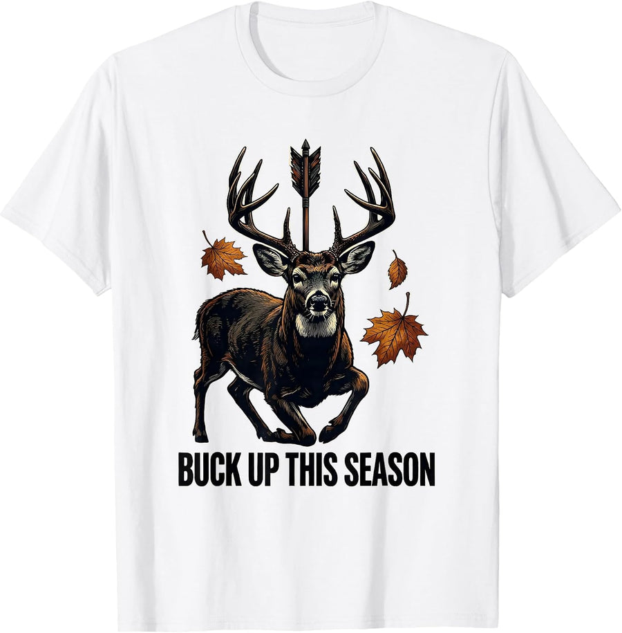 Men's Buck Up This Season Funny Coyote Swap Hunting Humor T-Shirt - White