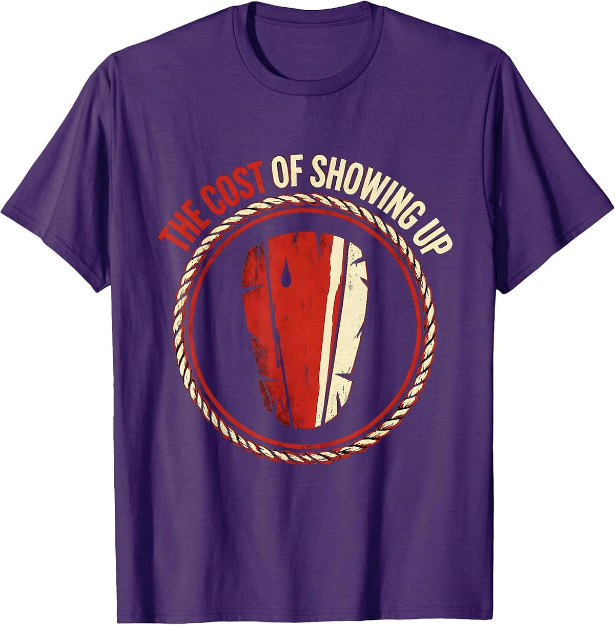 The Cost Of Showing Up Tough Boxing Muay Thai Gym Fighter T-Shirt - Purple