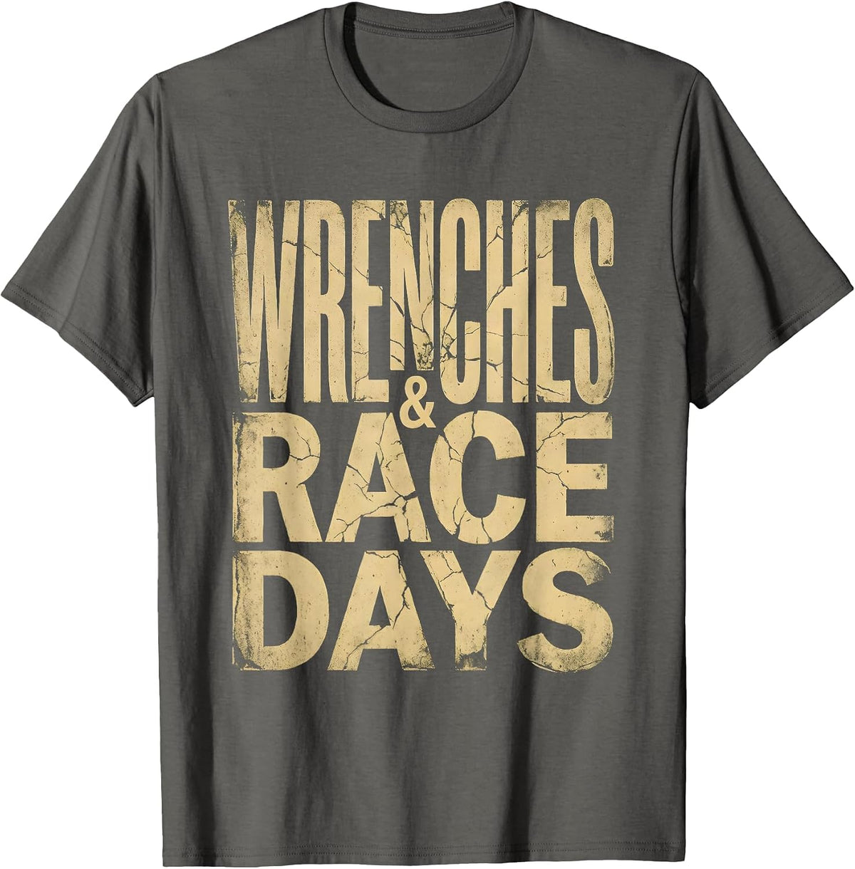 Men's Wrenches and Race Days Pit Crew Design T-Shirt - Asphalt Grey