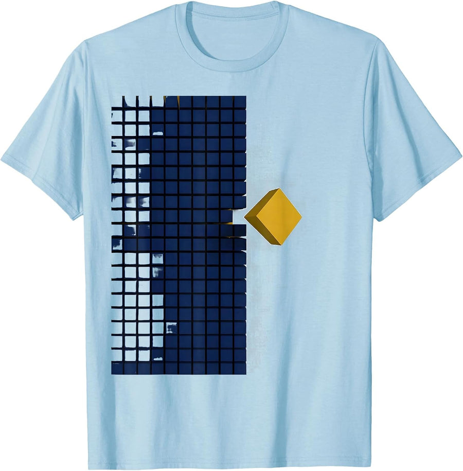 Men's Grid Geometry History Teacher Funny Classroom Humor T-Shirt - Baby Blue