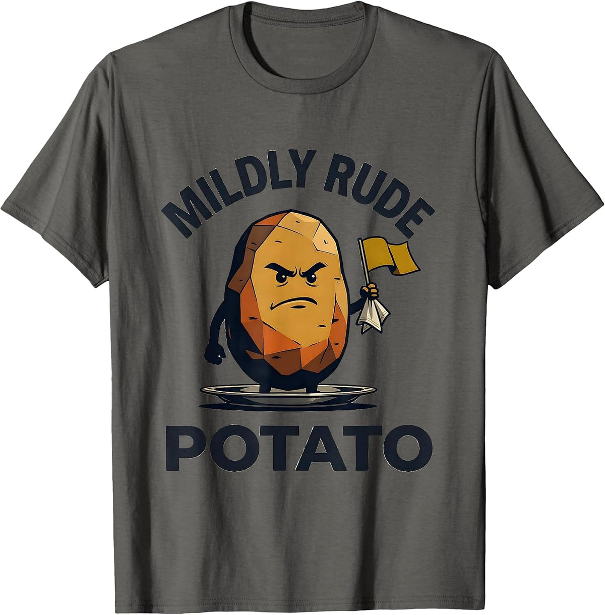 Men's Mildly Rude Potato Funny Couples Thanksgiving Matching T-Shirt - Asphalt Grey