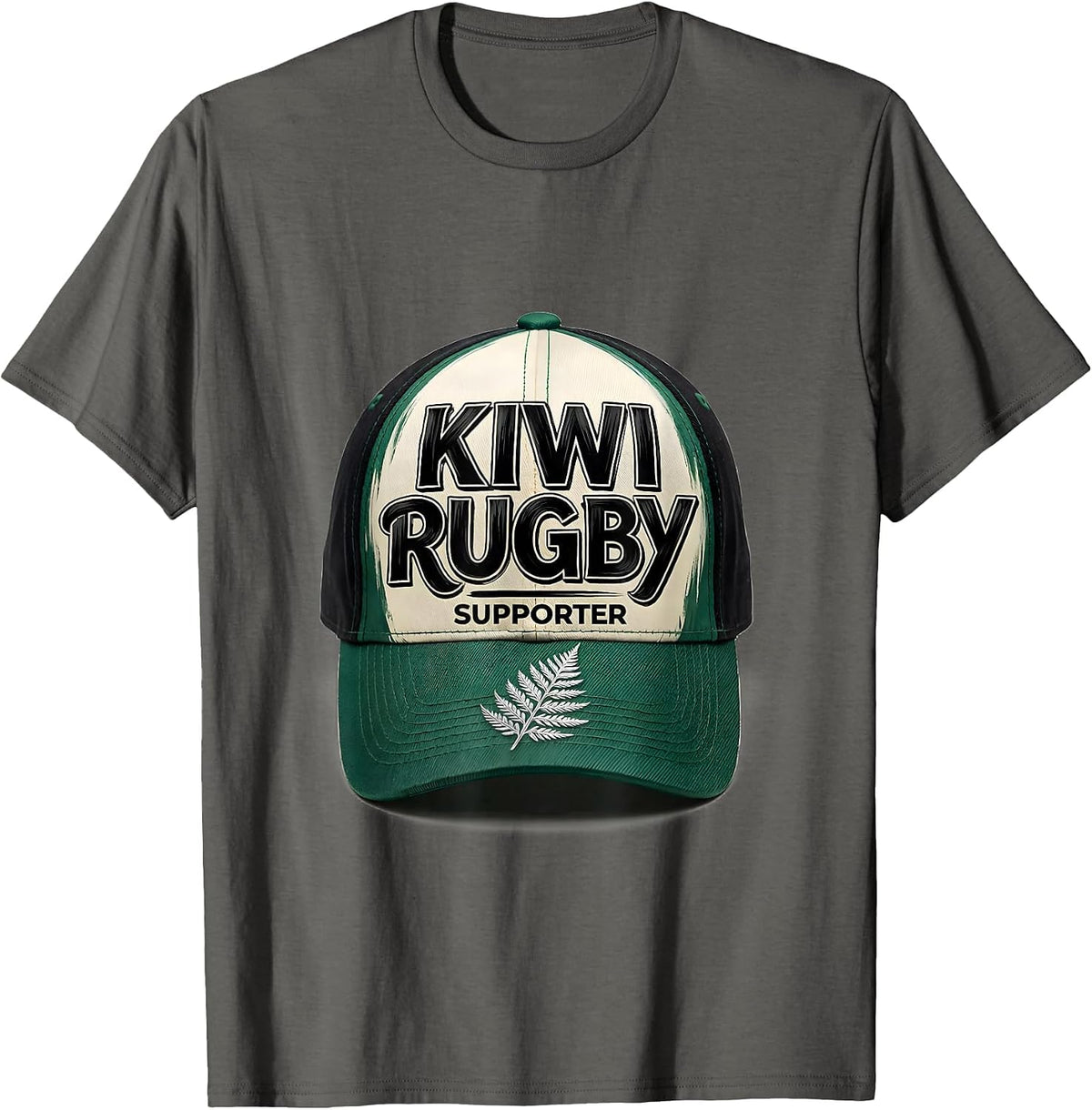 Men's Kiwi Rugby Supporter Funny New Zealand Rugby Fan Humor T-Shirt - Asphalt Grey