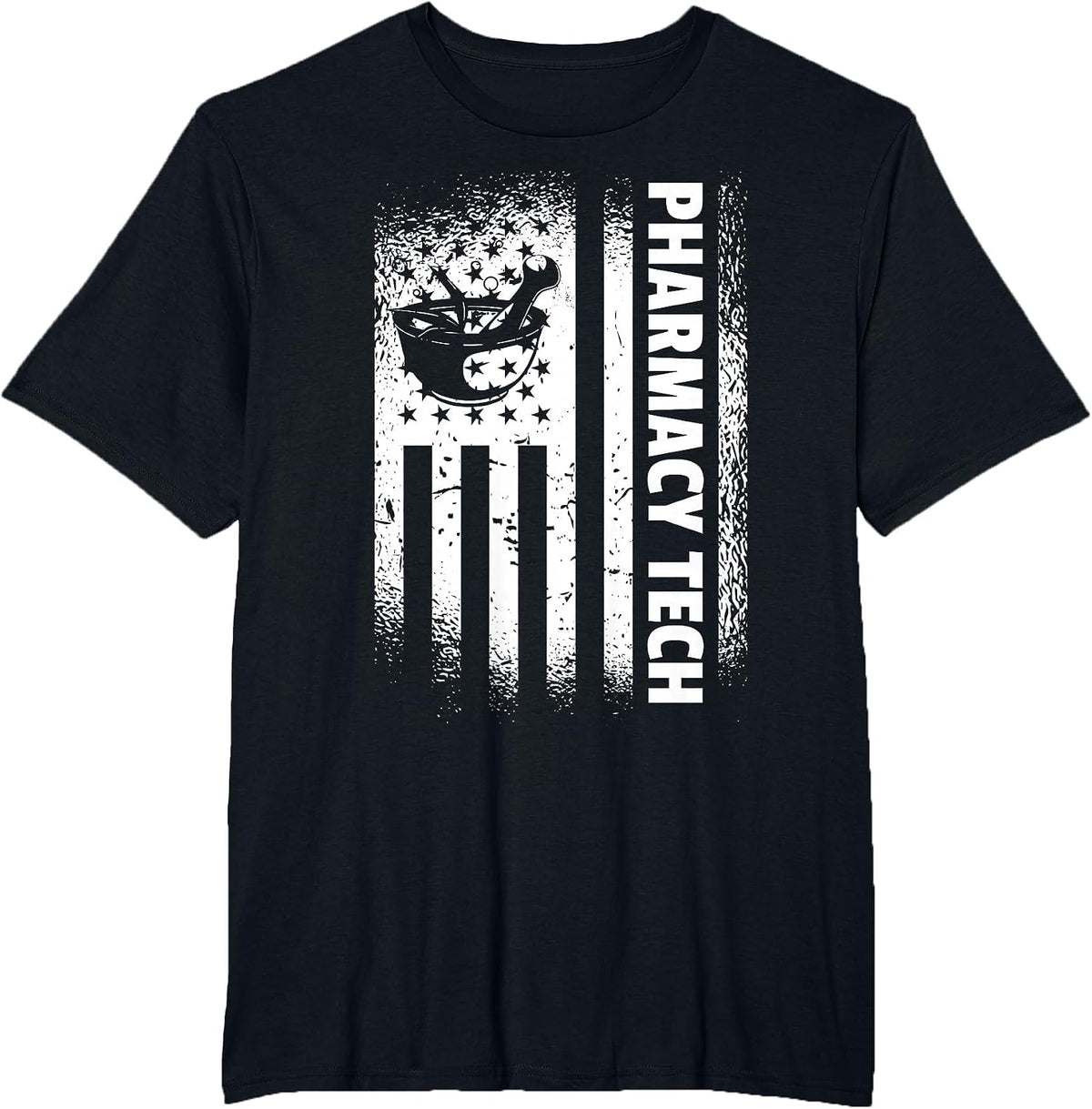 Pharmacy Technician American Flag Cute Pharmacy Technician T-Shirt - Black