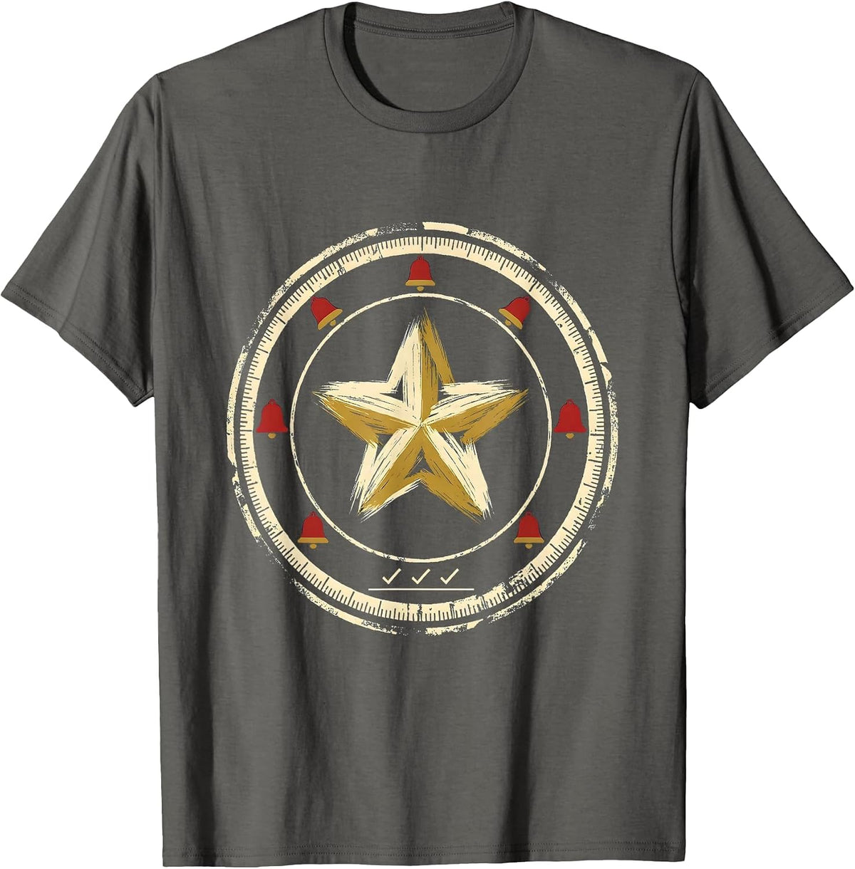 Men's Sealed Badge Teacher Squad Christmas Humor T-Shirt - Asphalt Grey