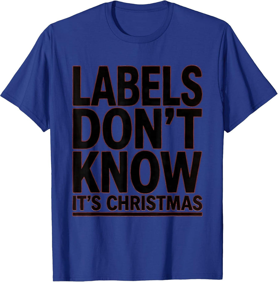 Labels Don't Know It's Christmas Funny Phlebotomist Holiday T-Shirt - Royal Blue