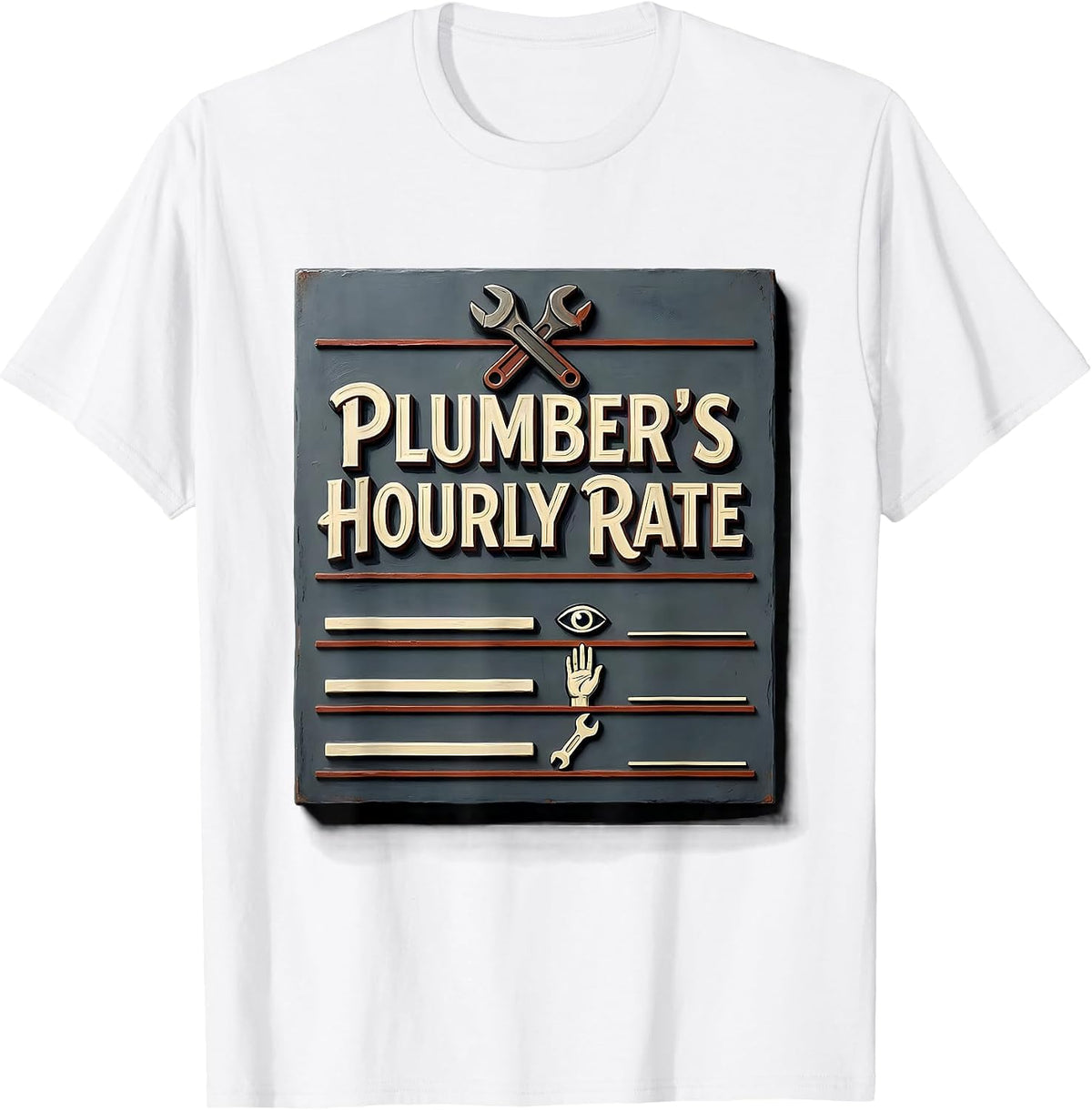 Men's Plumber's Hourly Rate Funny Tradesman Humor Gift T-Shirt - White