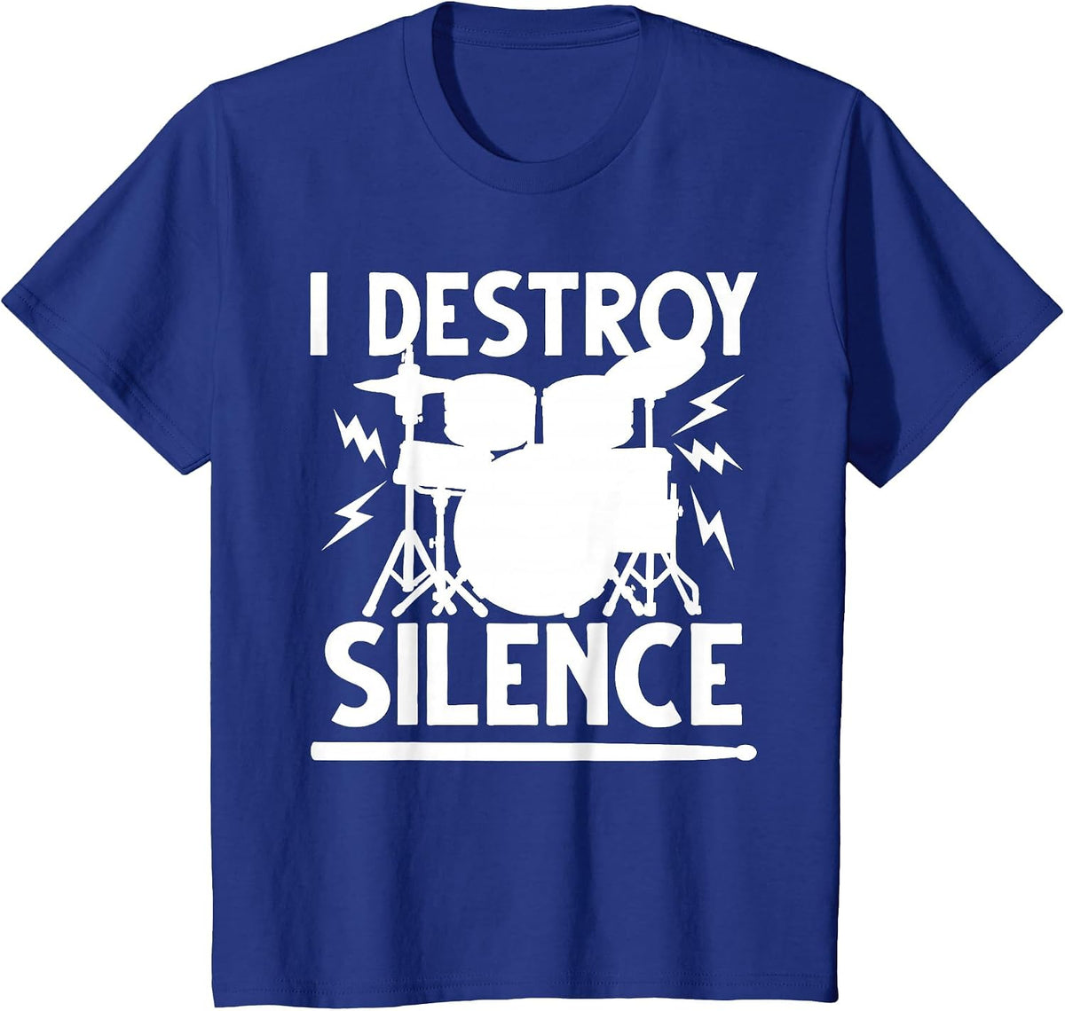 Cute Drum Set Art Men Women Drumming Rocker Music Percussion T-Shirt - Royal Blue