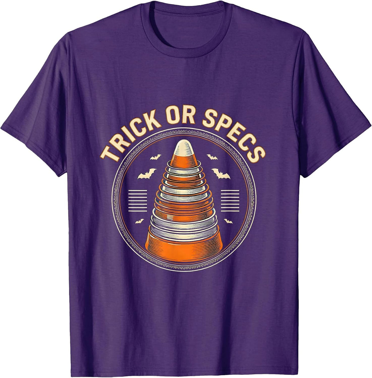 Trick or Specs Funny Optometrist Halloween Eye Doctor T-Shirt - Purple