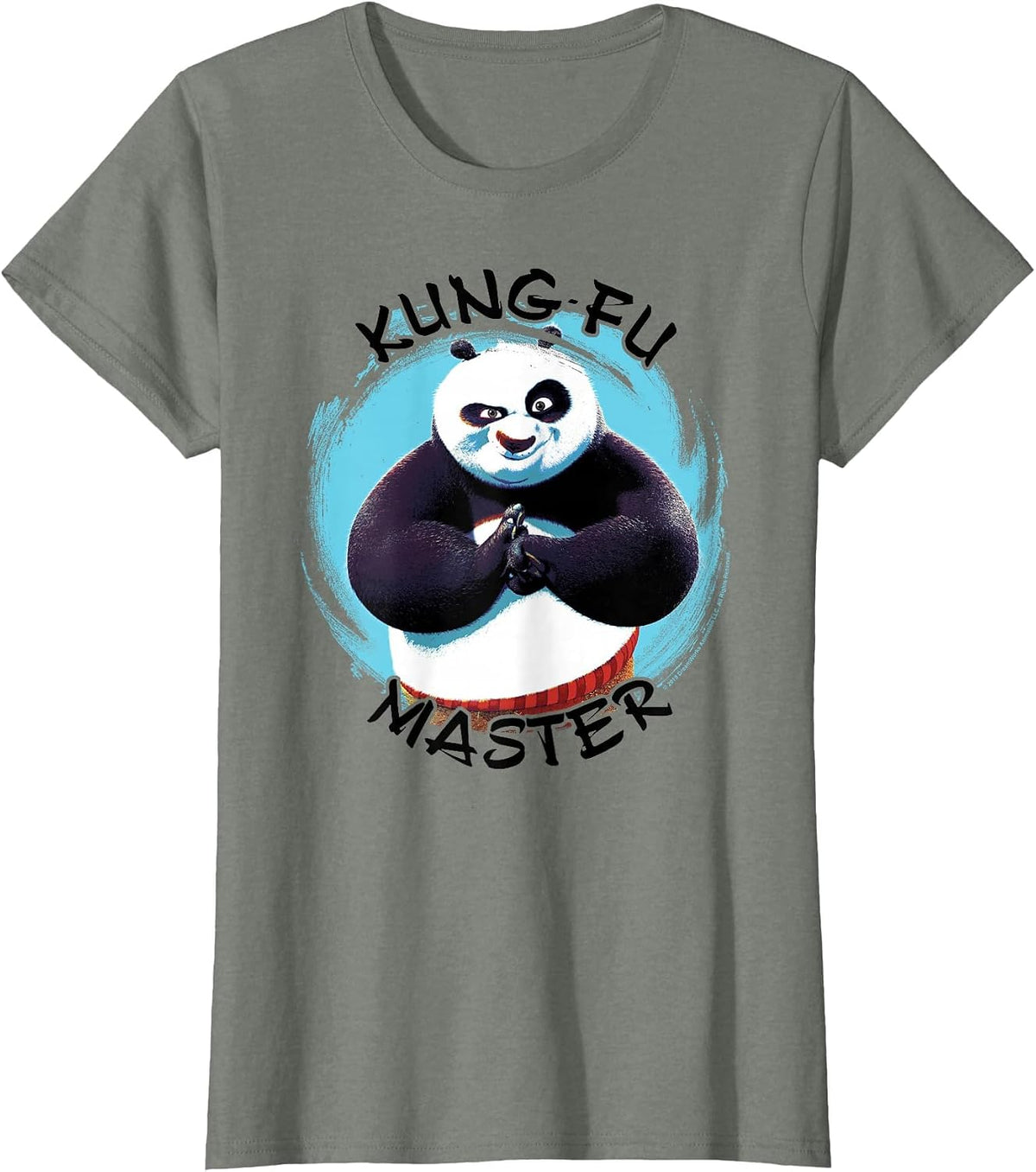 Kung Fu Panda Po Kung Fu Master Paint Smear Portrait T-Shirt - Olive Heather