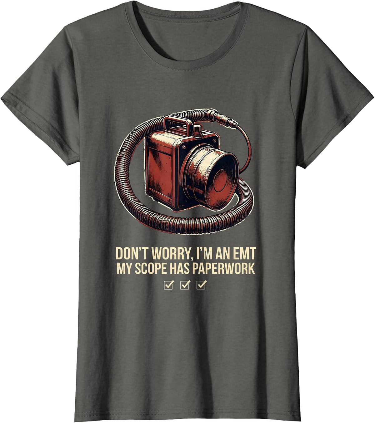 Women's Don't Worry, I'm An EMT Vintage T-Shirt - Asphalt Grey