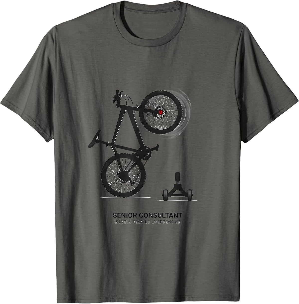Senior Consultant, Bicycle-Related Emergencies Funny EMT T-Shirt - Asphalt Grey
