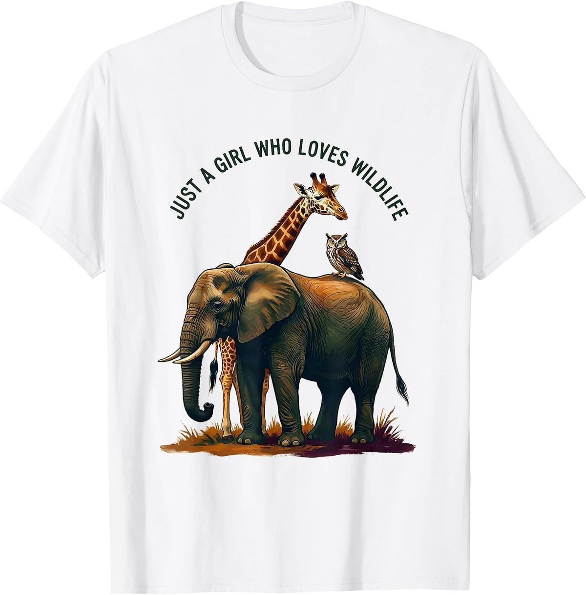 Men's Just A Girl Who Loves Wildlife Funny Animal Lover Humor T-Shirt - White