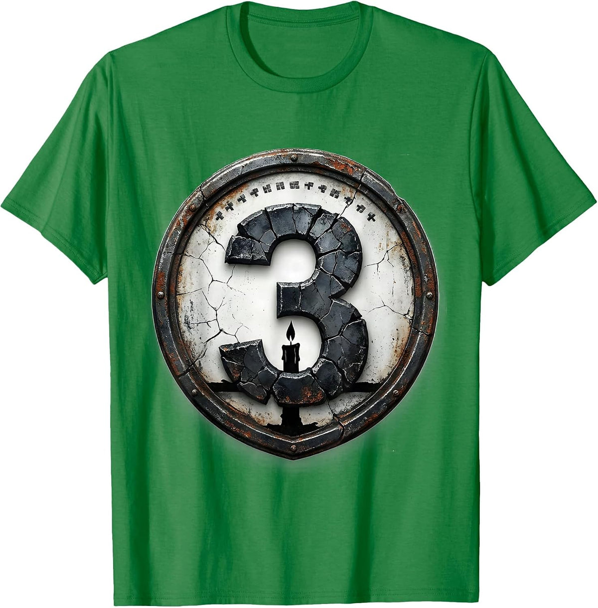 Men's Distressed Shield Birthday Family Role Humor Gift T-Shirt - Kelly Green