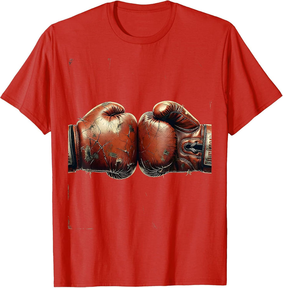 Men's Boxing Gloves Tap Sportsmanship Graphic T-Shirt - Red