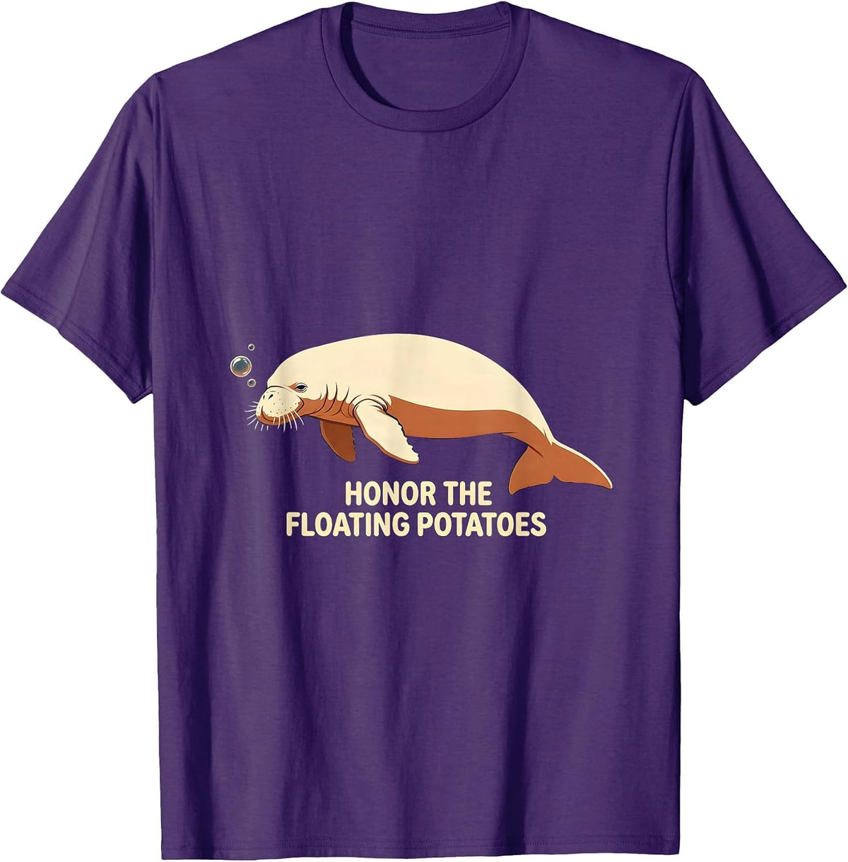 Men's Honor The Floating Potatoes Funny Manatee Lover Sea Animal T-Shirt - Purple