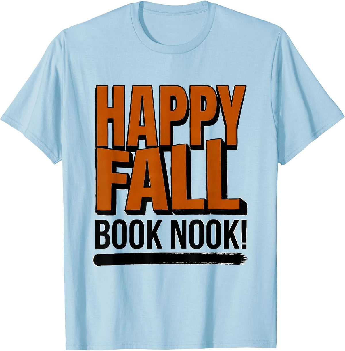 Men's Happy Fall, Book Nook! Retro Teacher Fall Festival Classroom T-Shirt - Baby Blue