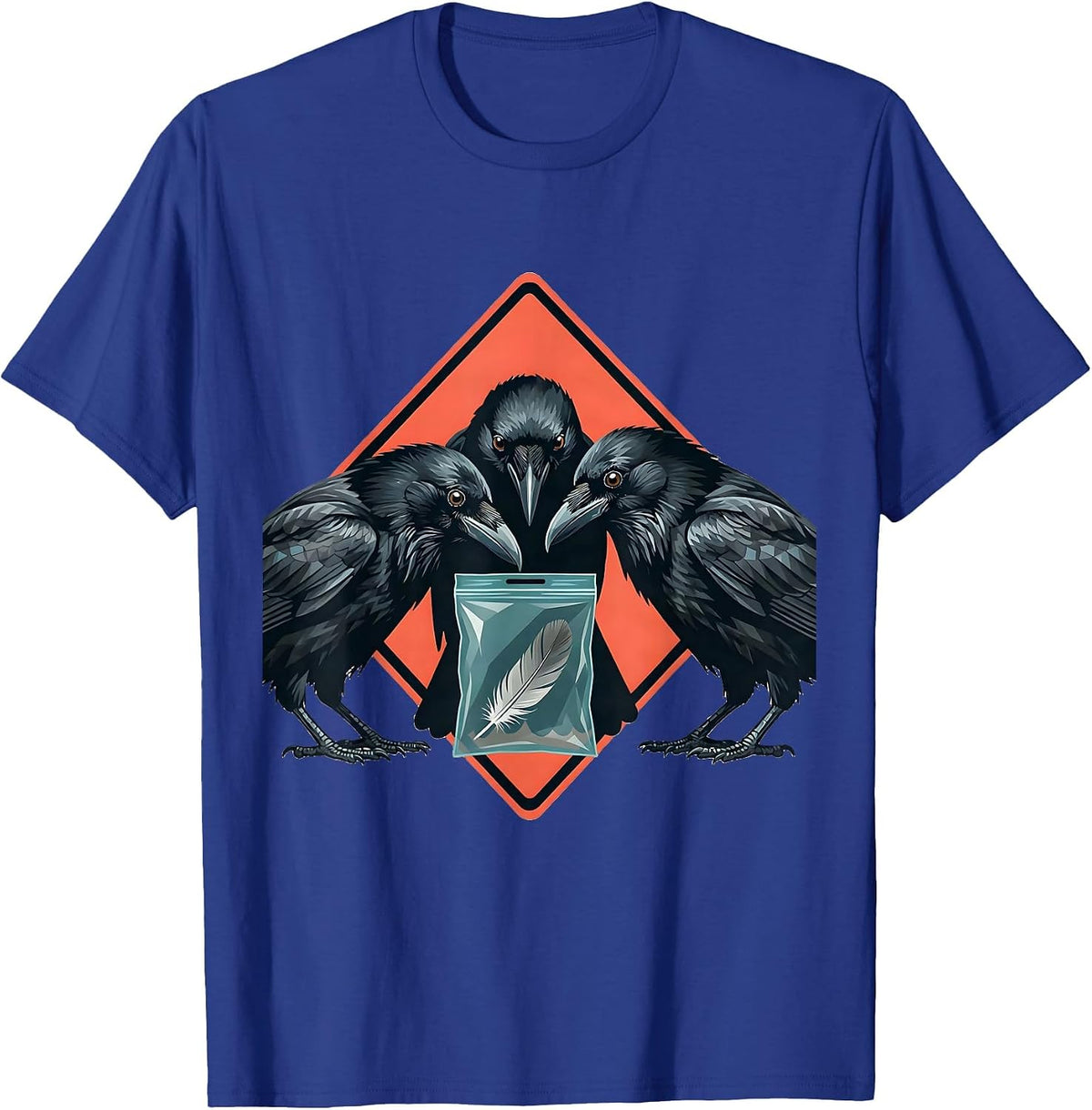 Angular Crows Murder Dark Humor Gothic Bird Lover T-Shirt - Royal Blue