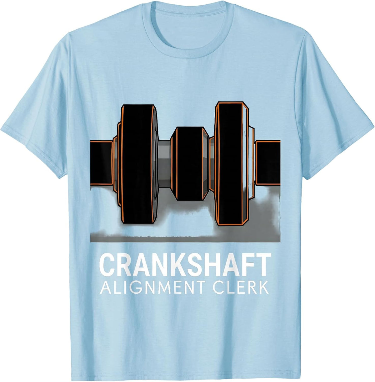 Men's Crankshaft Alignment Clerk Brutalist Car Guy Mechanic T-Shirt - Baby Blue