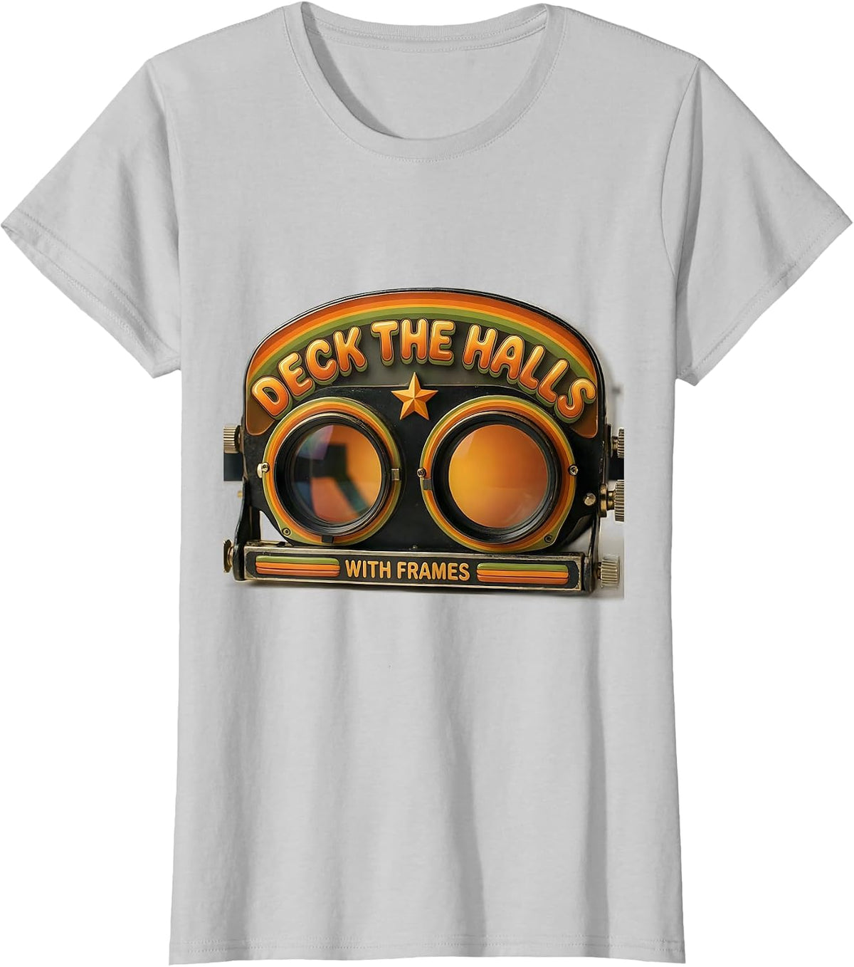 Deck The Halls With Frames Retro Vintage Optometrist T-Shirt - Silver Grey