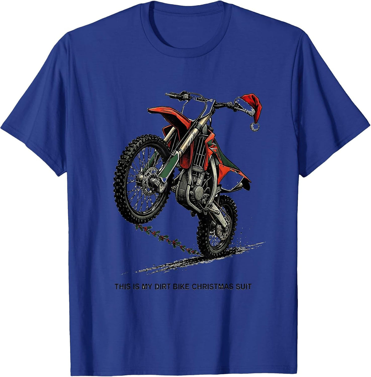 Men's This Is My Dirt Bike Christmas Suit Funny Biker Santa T-Shirt - Royal Blue