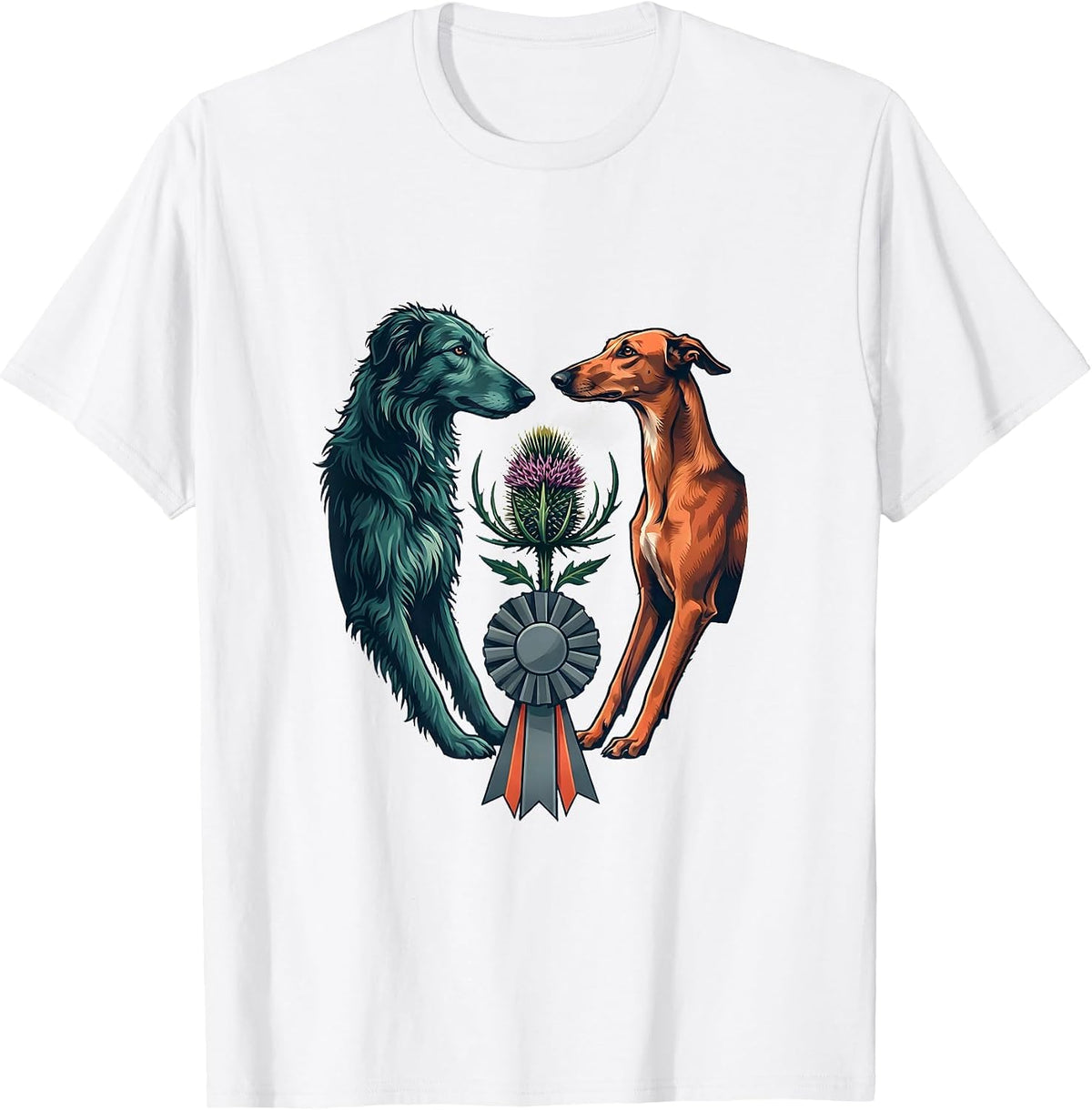 Men's Irish Wolfhound Scottish Deerhound Heritage Pride Pair T-Shirt - White