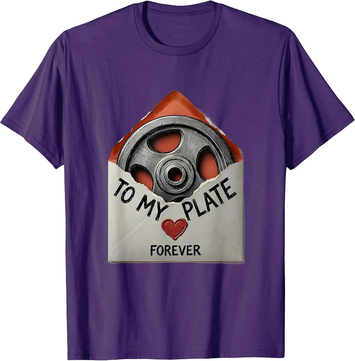 Men's To My Plate Forever Funny Gym Weightlifting Valentines Day T-Shirt - Purple