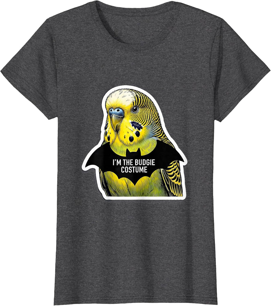 Women's I'm The Budgie Costume Funny Bird Lover Halloween Party T-Shirt - Dark Heather Grey