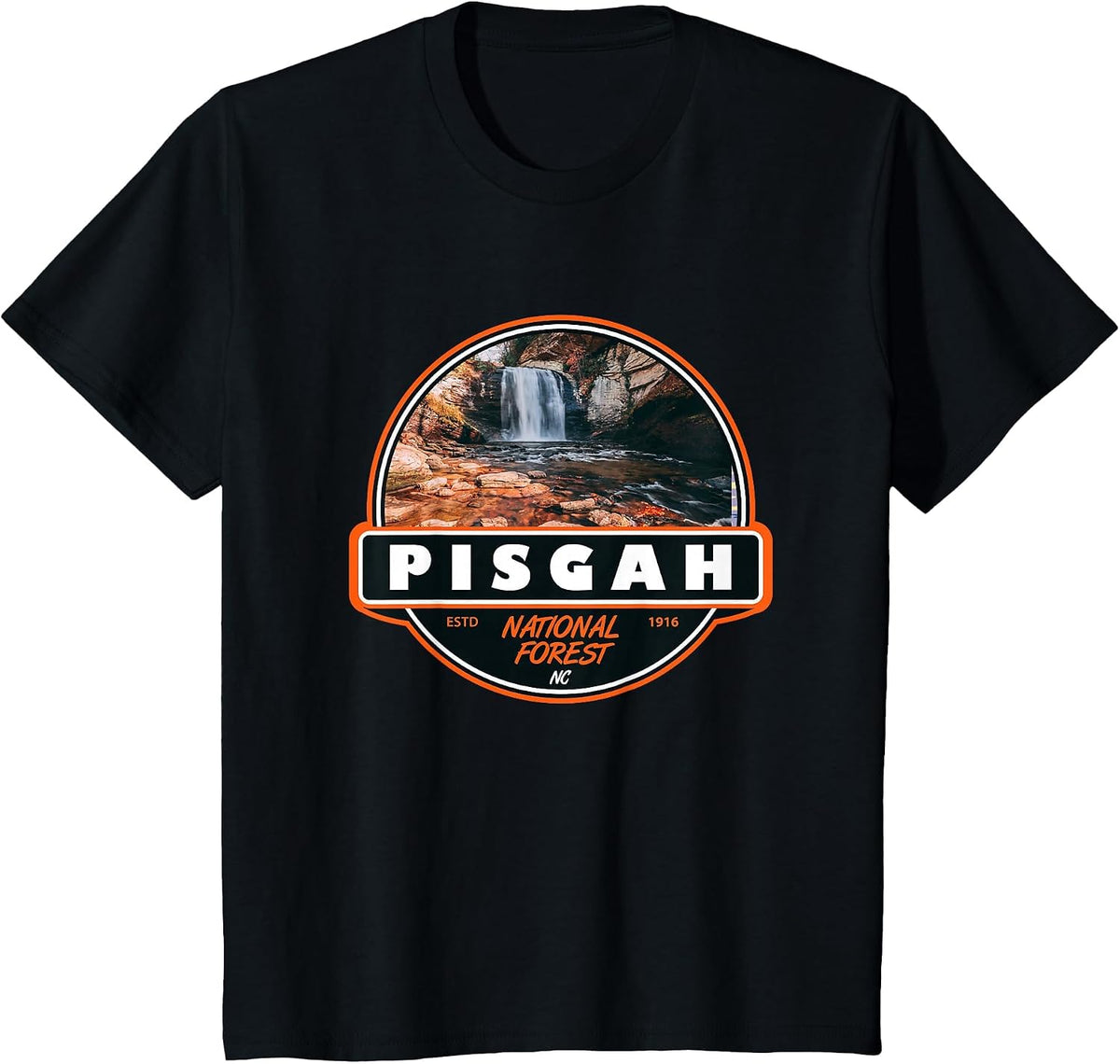 Pisgah National Forest North Carolina Badge T-Shirt - Black