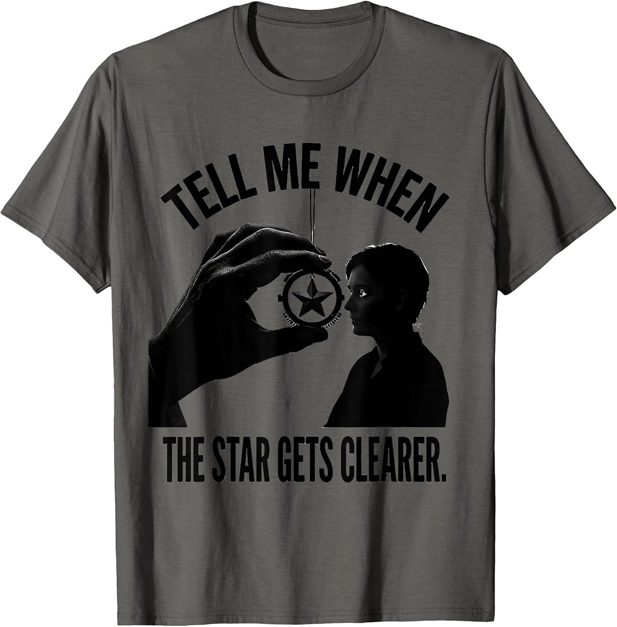 Men's Tell Me When The Star Gets Clearer Funny Optometrist Eye T-Shirt - Asphalt Grey