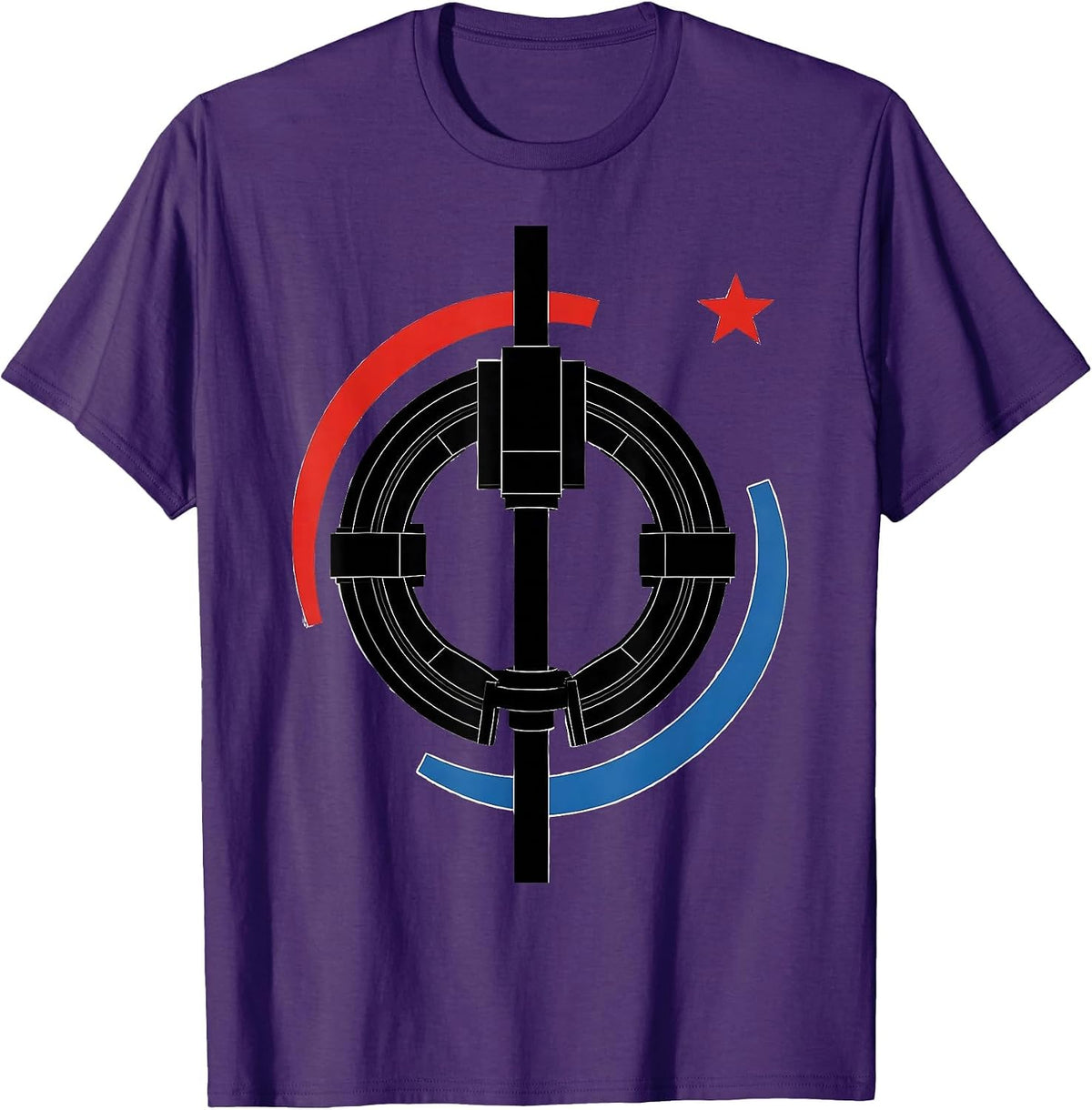 Drill-Pipe Elevator Bauhaus Modernist Oilfield Worker T-Shirt - Purple