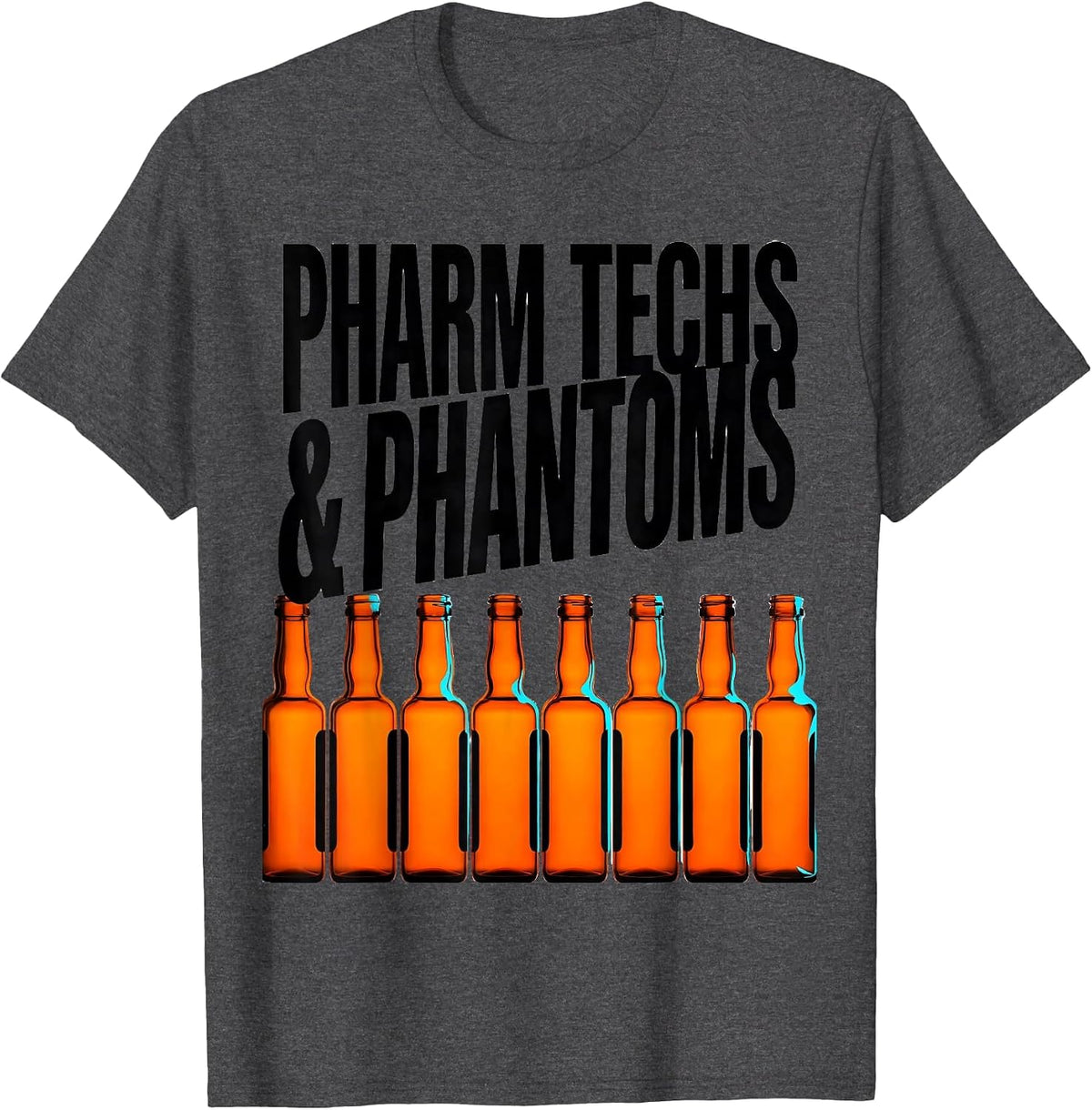 Men's Pharm Techs & Phantoms New Wave Pharmacy Tech Halloween T-Shirt - Dark Heather Grey