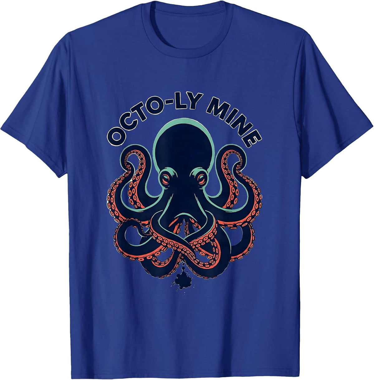 Octo-ly Mine Vintage Octopus Ocean Wildlife Graphic T-Shirt - Royal Blue